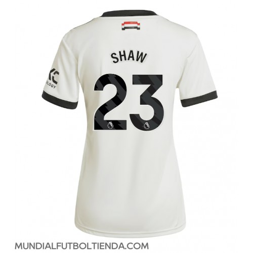 Camiseta Manchester United Luke Shaw #23 Tercera Equipación Replica 2024-25 para mujer mangas cortas